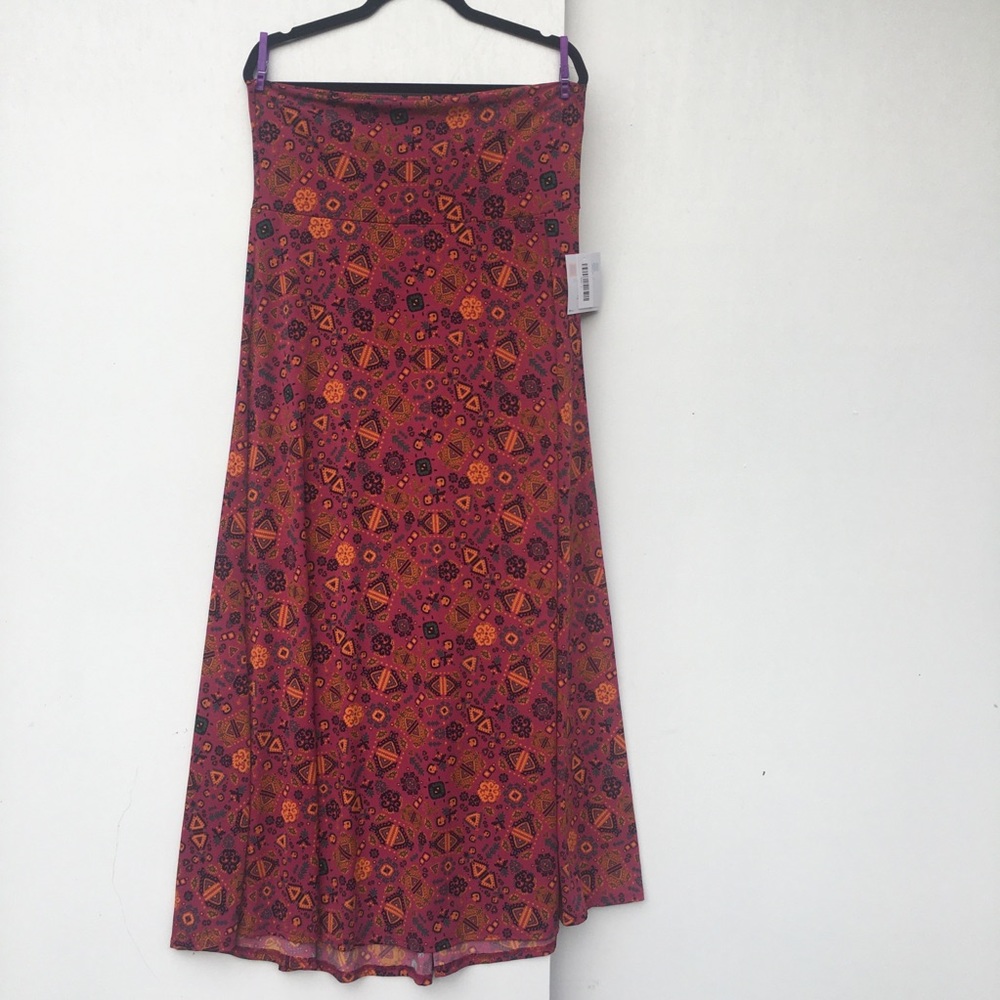 NEW! maxi skirt large L Red orange dress